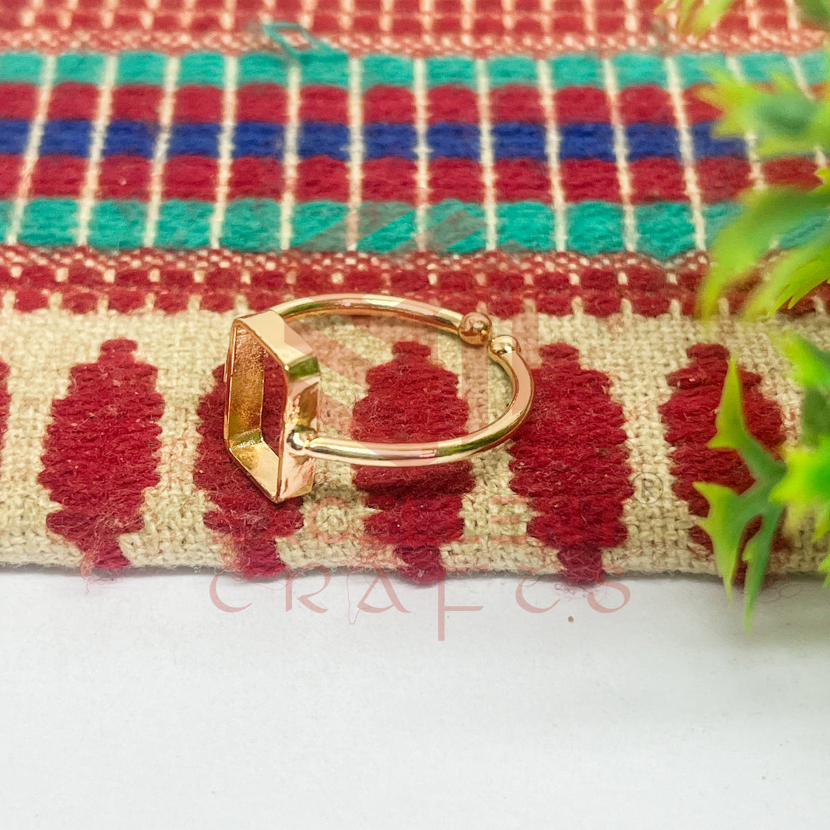 6x12mm Rectangle Brass Finger Ring