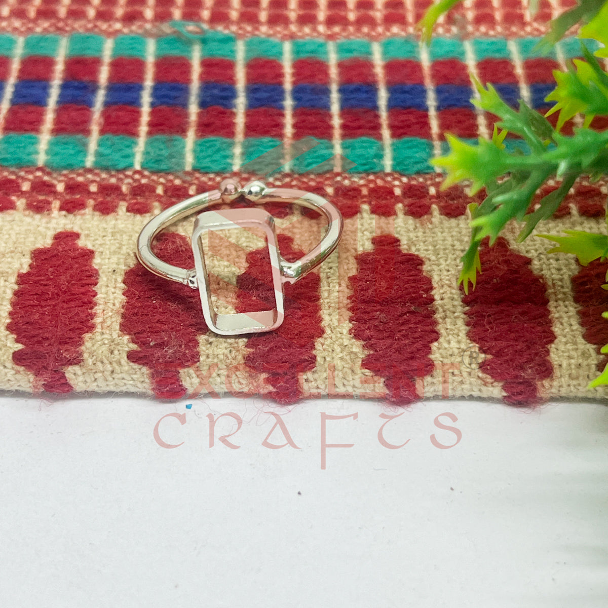 6x12mm Rectangle Brass Finger Ring