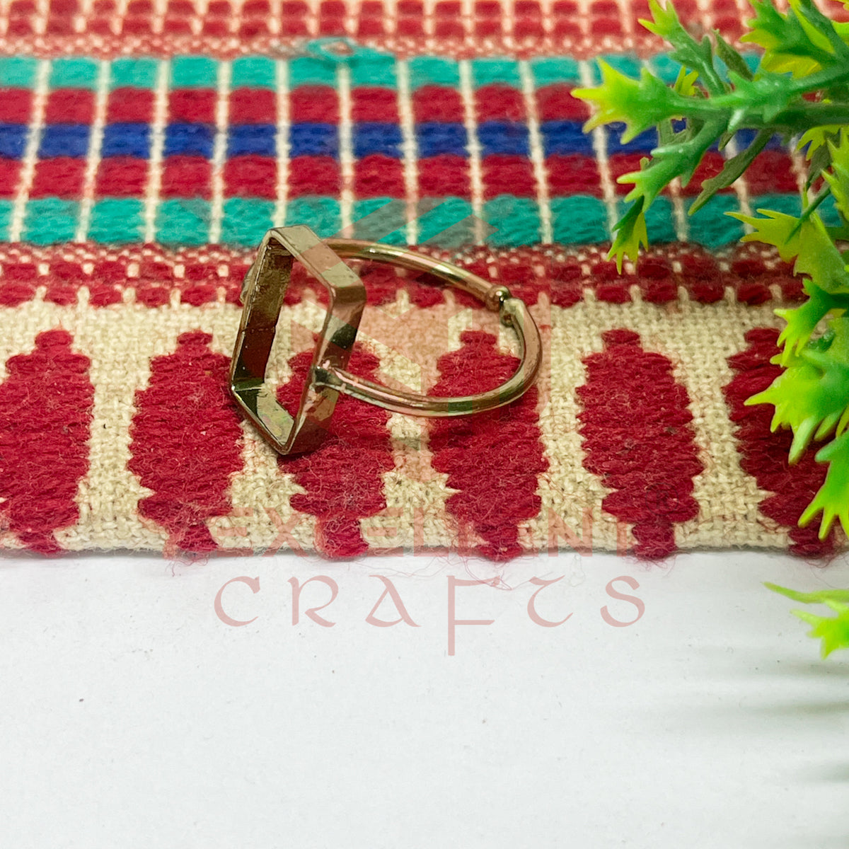 7x13mm Rectangle Brass Finger Ring