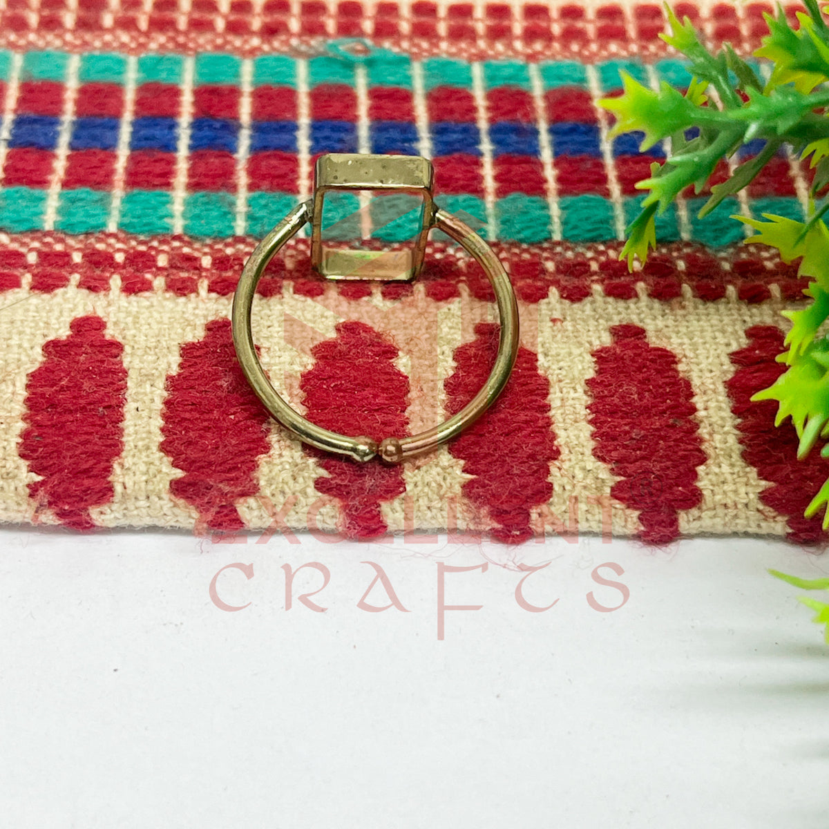 7x13mm Rectangle Brass Finger Ring
