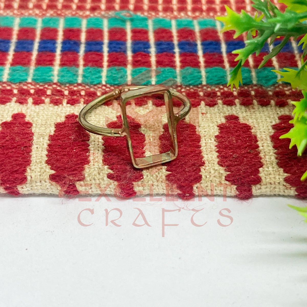 7x13mm Rectangle Brass Finger Ring