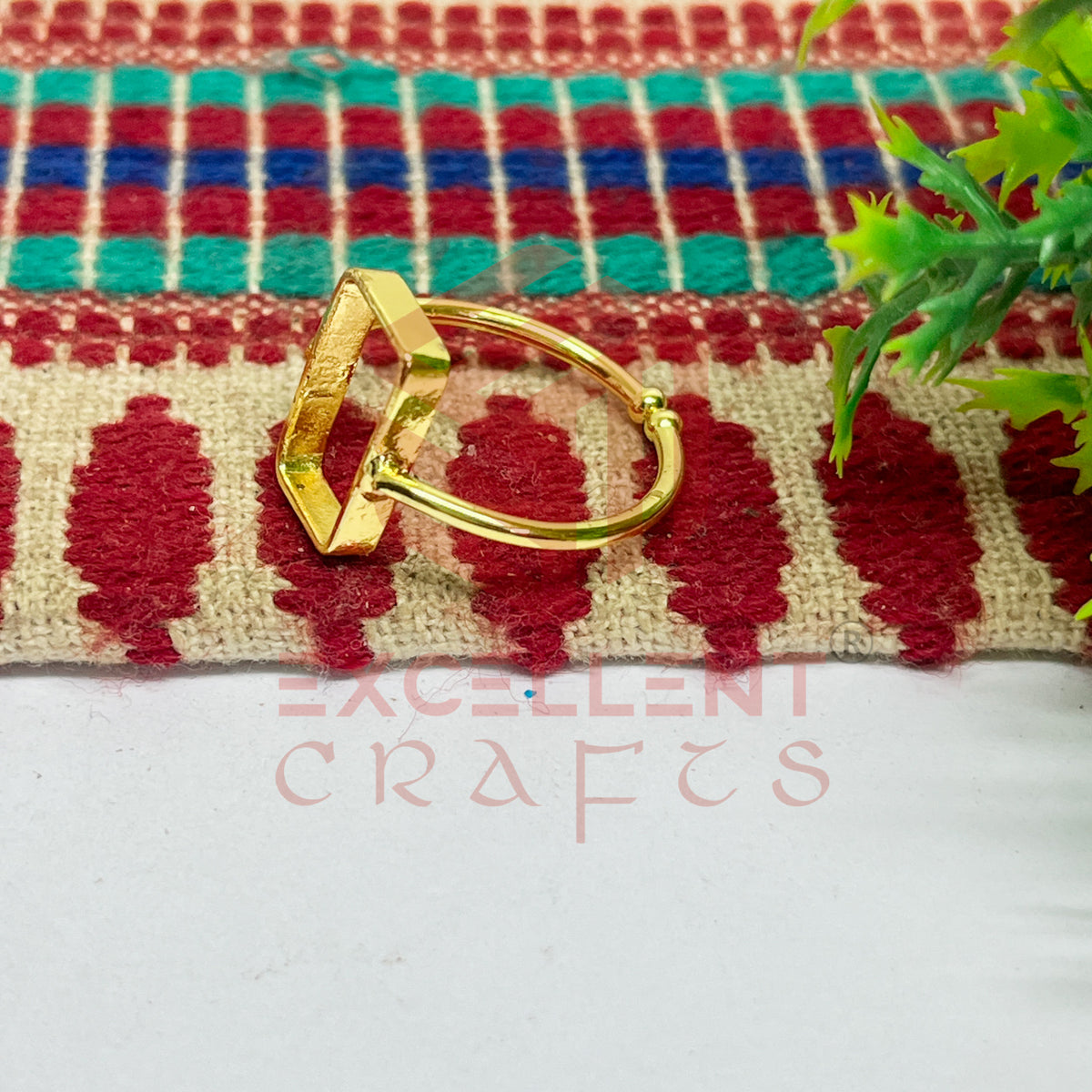7x13mm Rectangle Brass Finger Ring