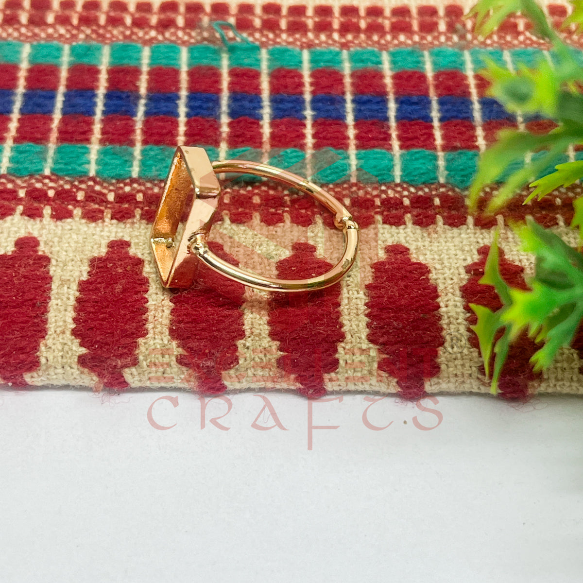 7x13mm Rectangle Brass Finger Ring