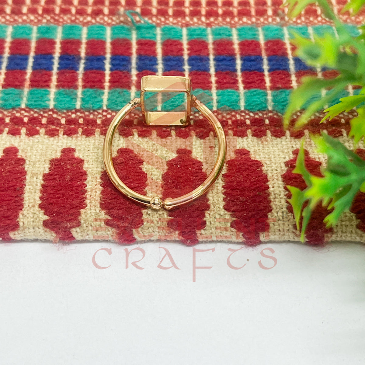 7x13mm Rectangle Brass Finger Ring