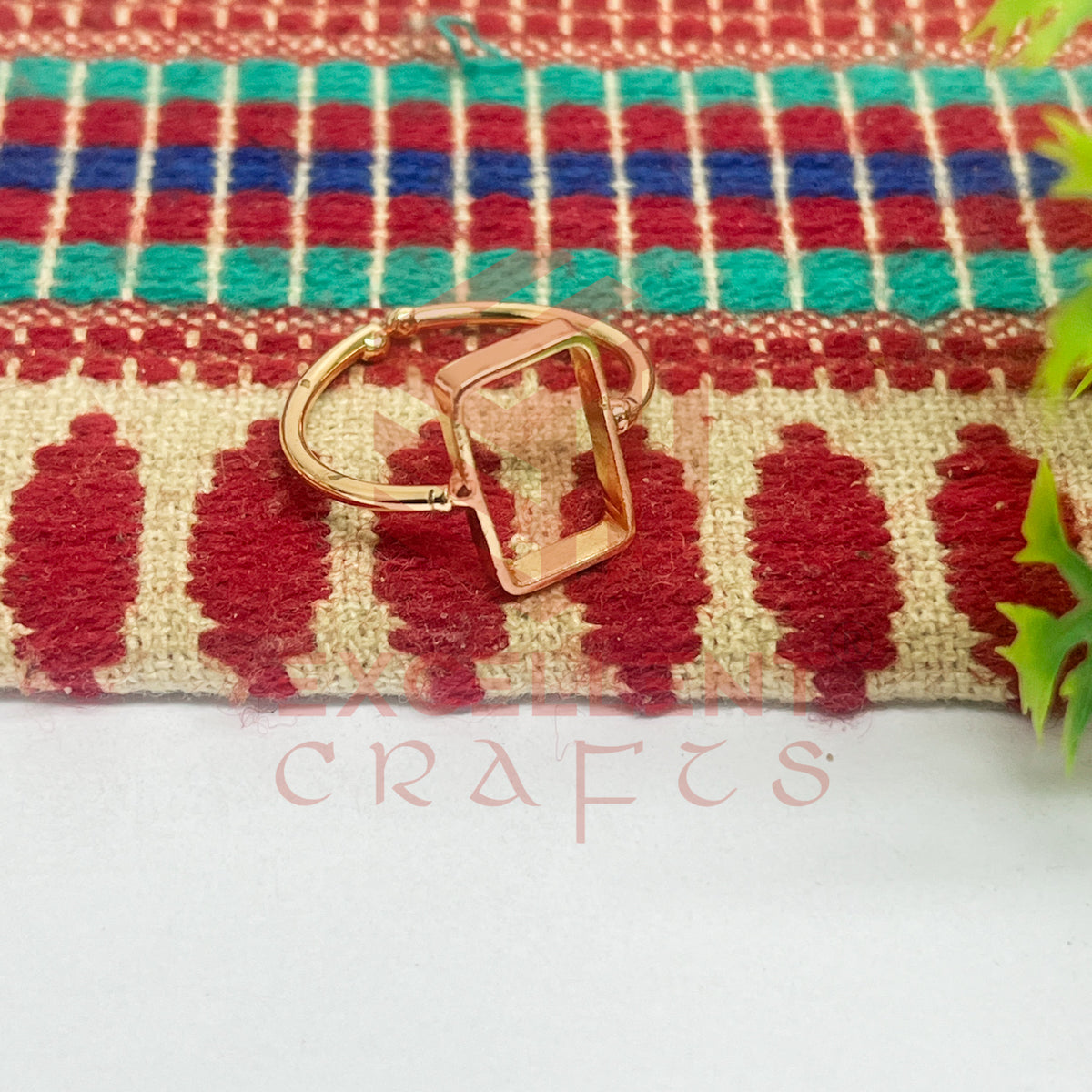 7x13mm Rectangle Brass Finger Ring