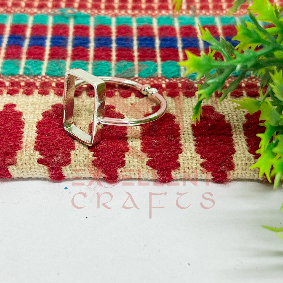 7x13mm Rectangle Brass Finger Ring