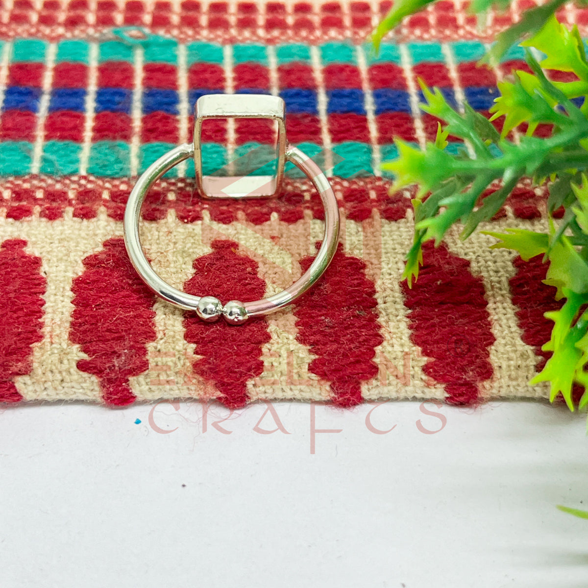 7x13mm Rectangle Brass Finger Ring