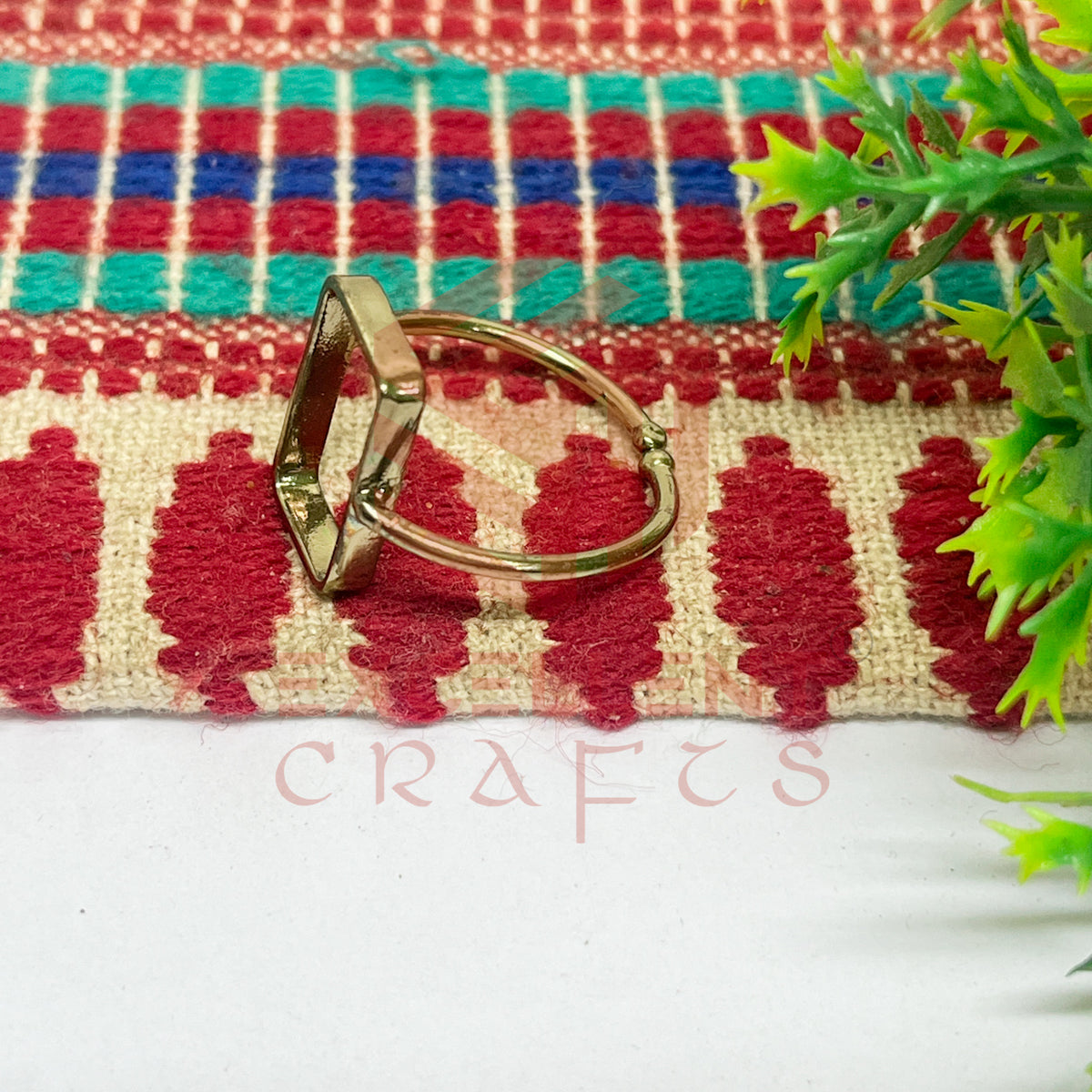 8x15mm Rectangle Brass Finger Ring