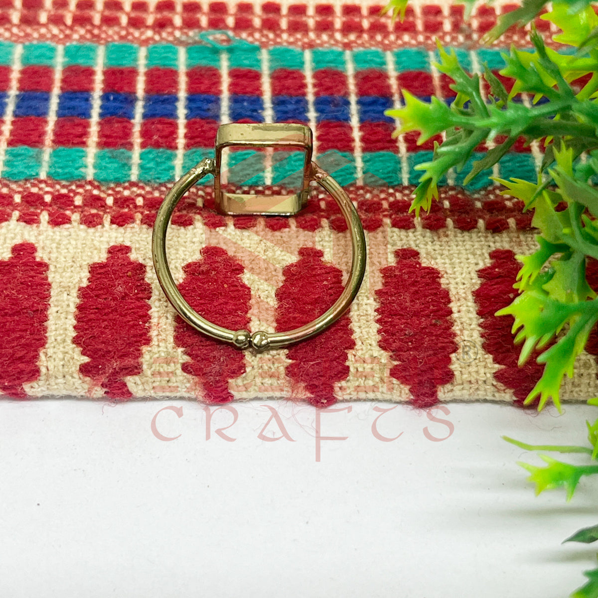 8x15mm Rectangle Brass Finger Ring