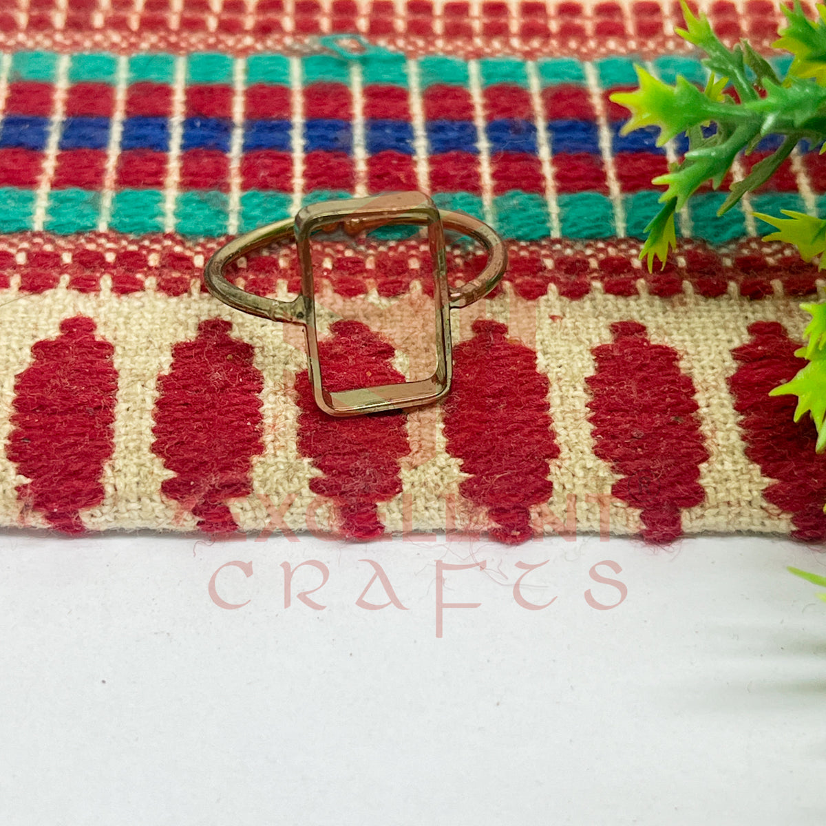 8x15mm Rectangle Brass Finger Ring