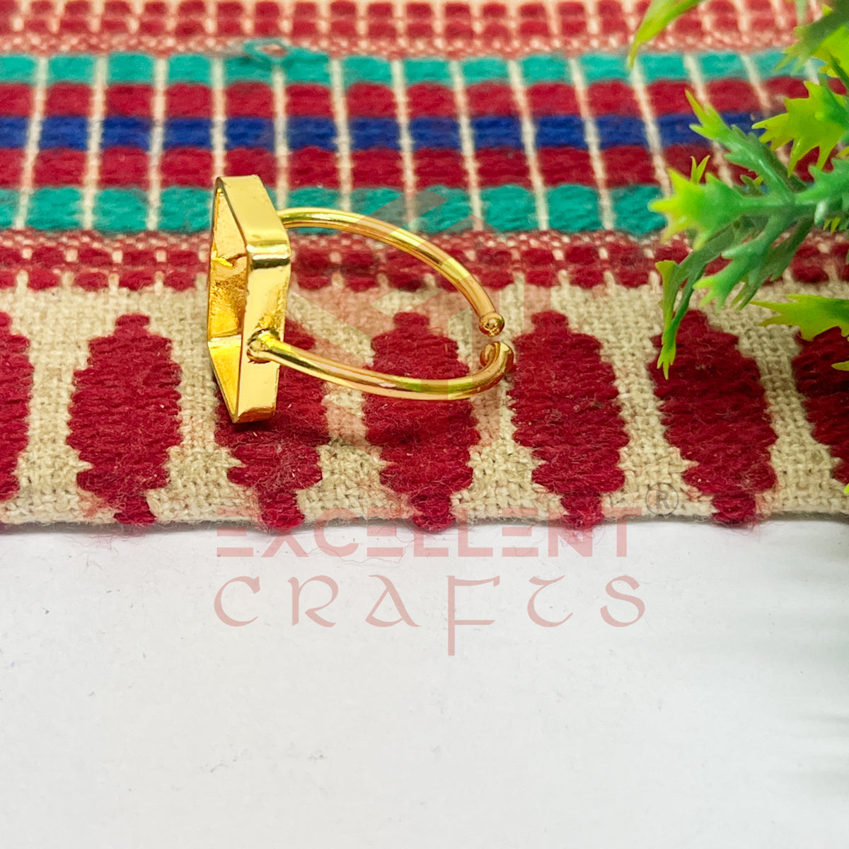 8x15mm Rectangle Brass Finger Ring