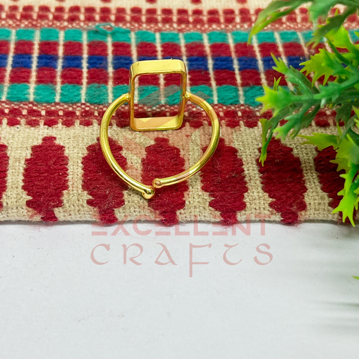 8x15mm Rectangle Brass Finger Ring