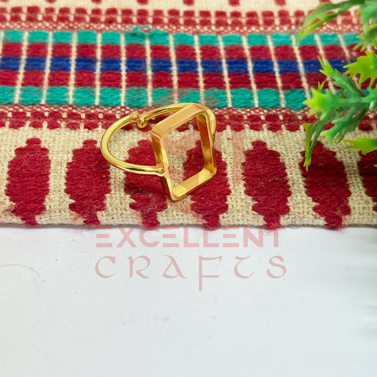 8x15mm Rectangle Brass Finger Ring