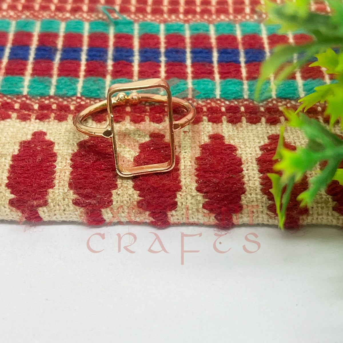 8x15mm Rectangle Brass Finger Ring