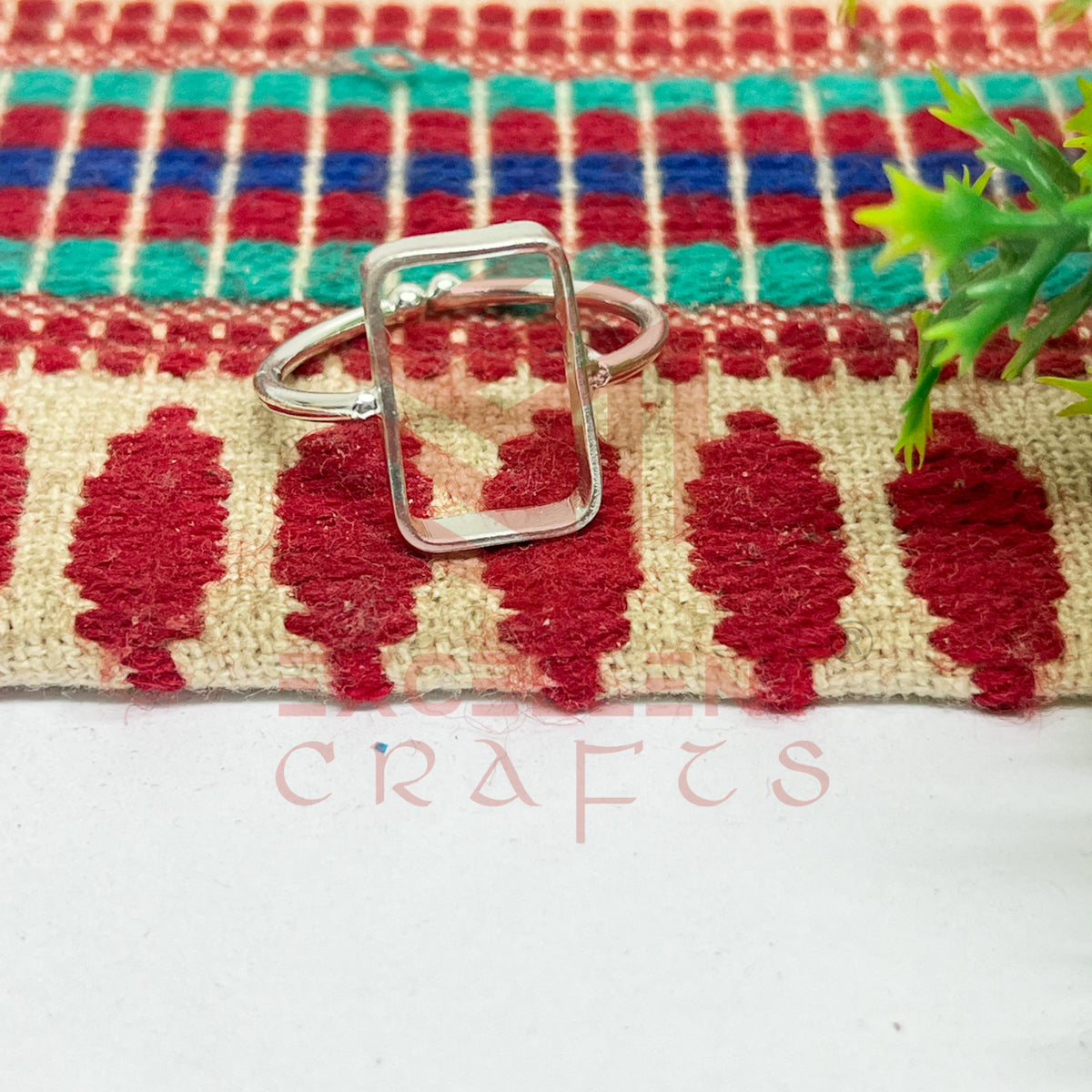 8x15mm Rectangle Brass Finger Ring