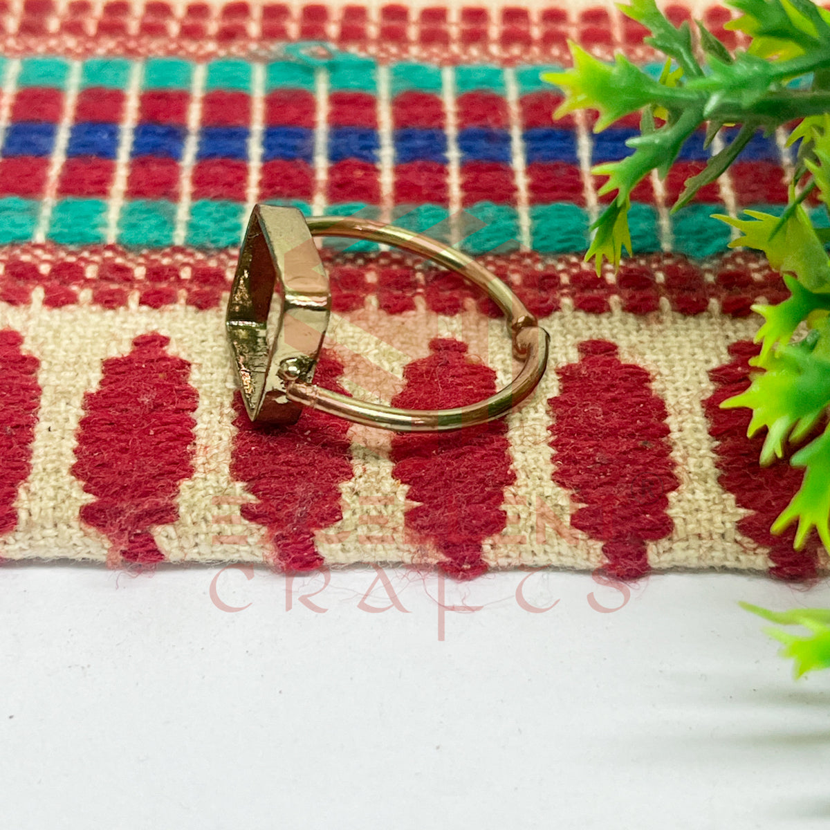 10x10mm Square Brass Finger Ring