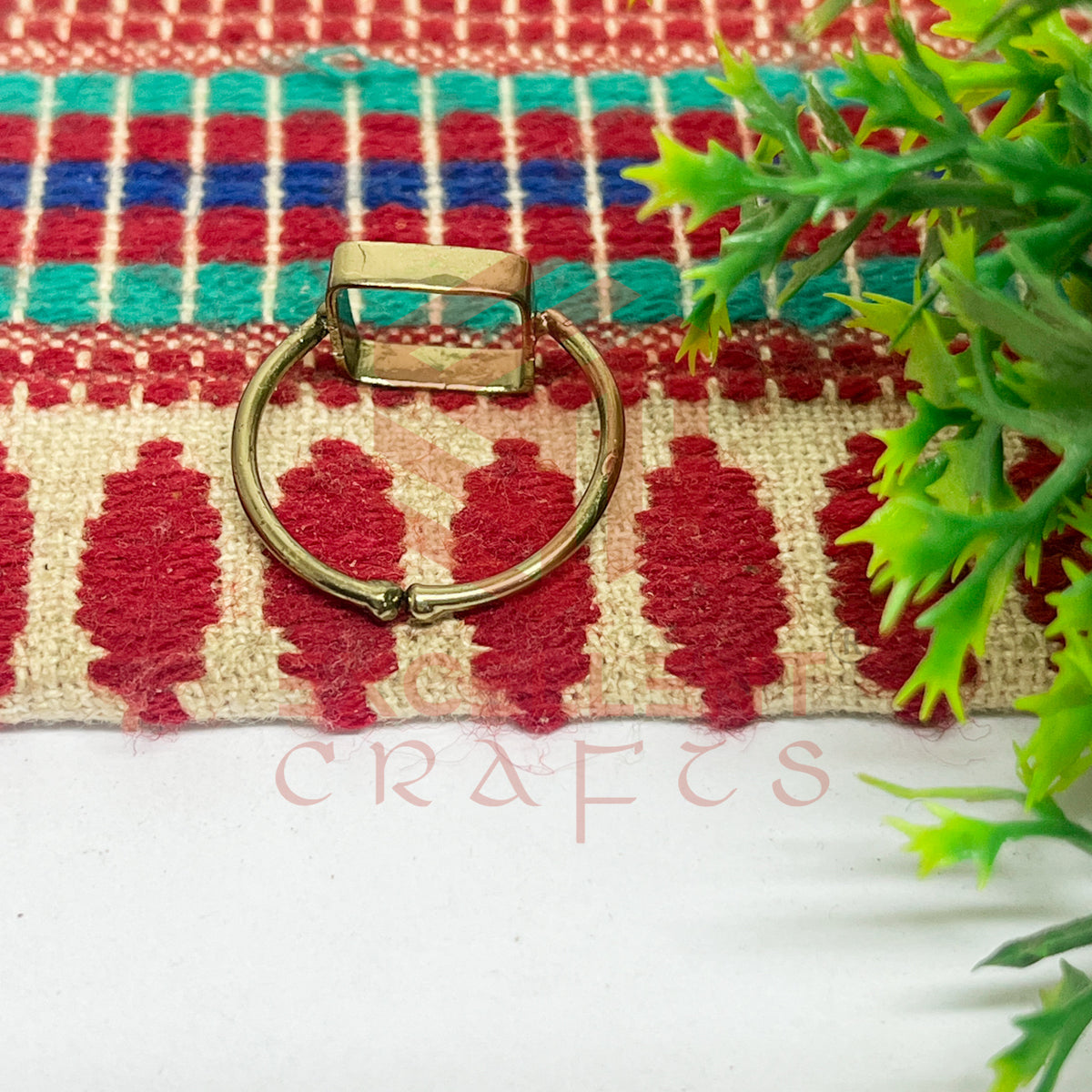 10x10mm Square Brass Finger Ring