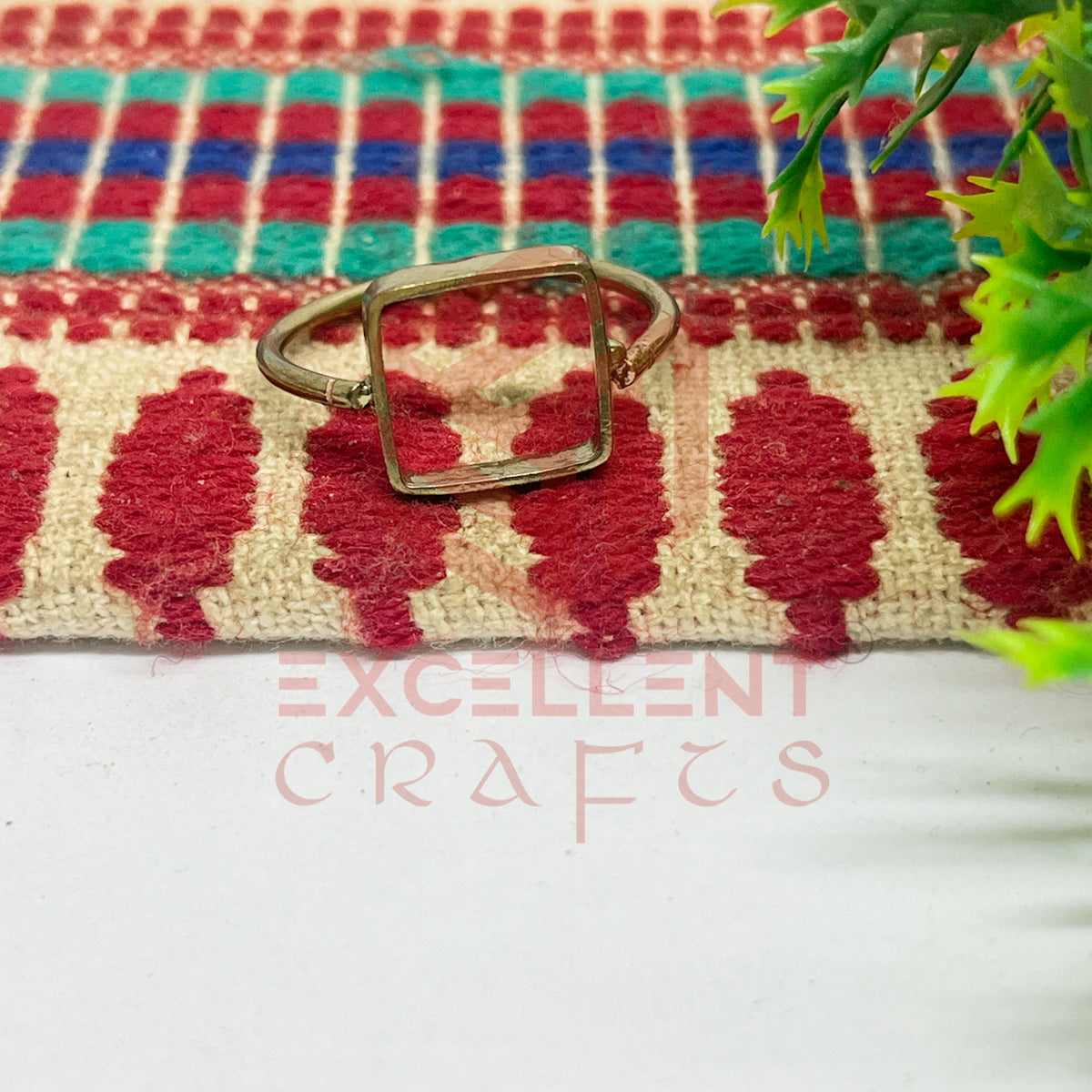 10x10mm Square Brass Finger Ring