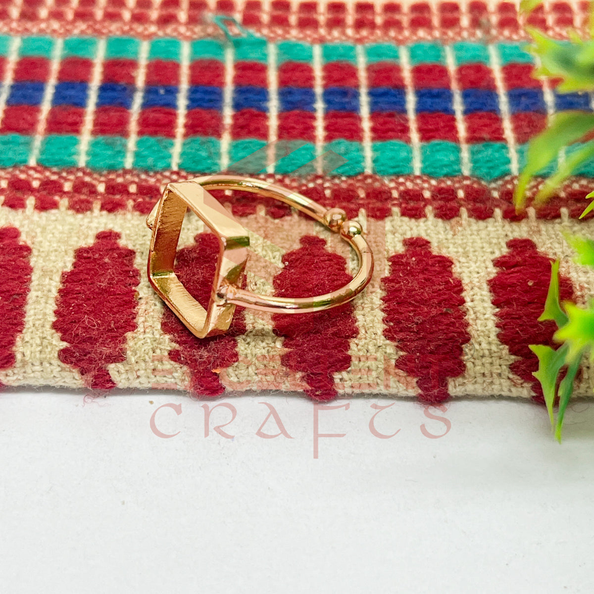 10x10mm Square Brass Finger Ring
