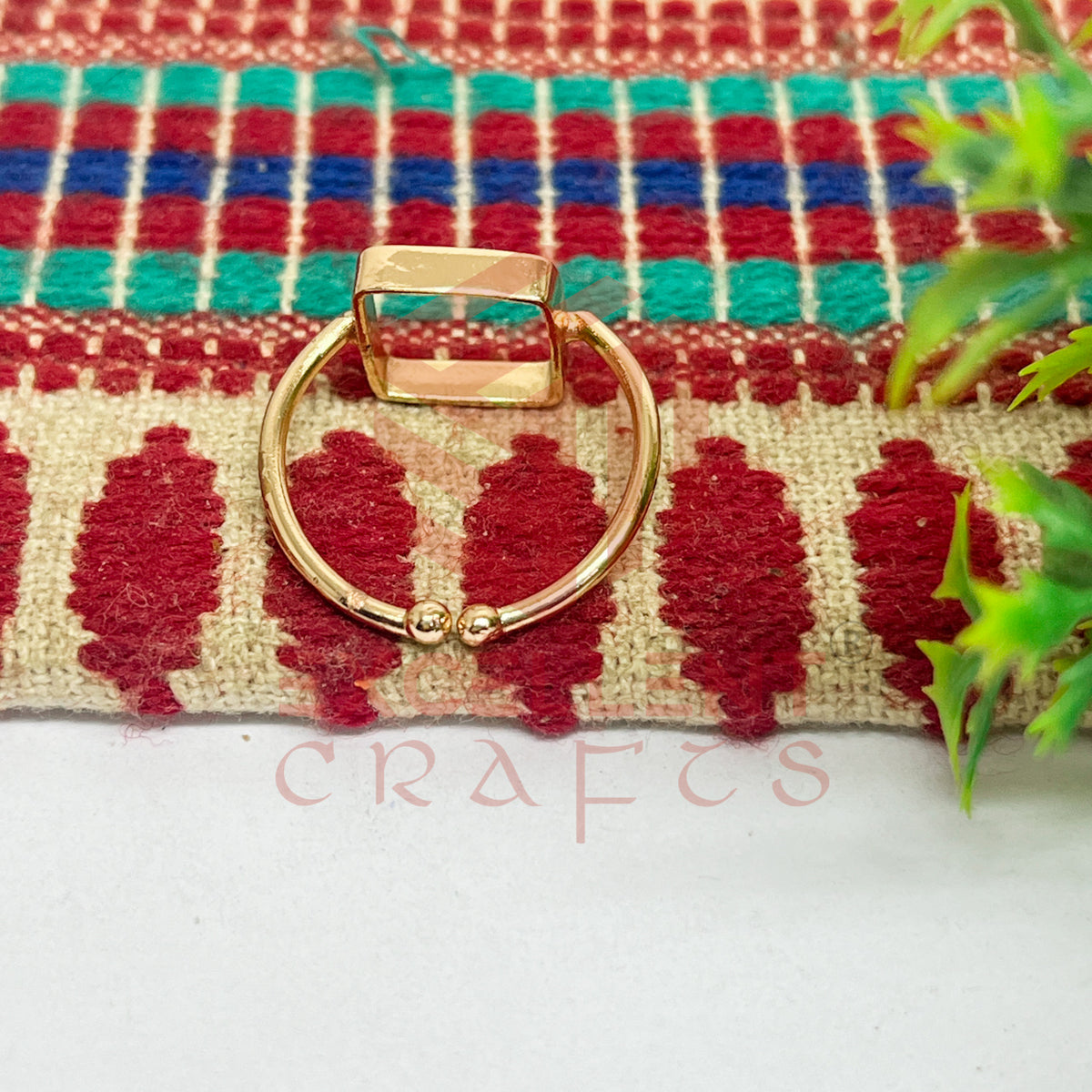 10x10mm Square Brass Finger Ring