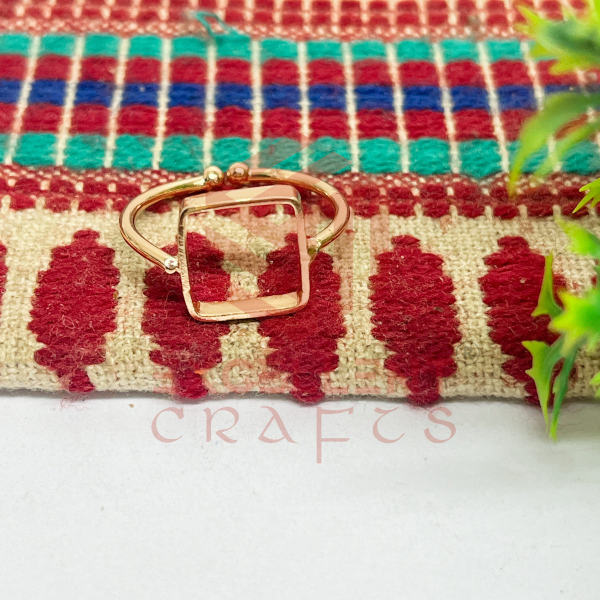 10x10mm Square Brass Finger Ring