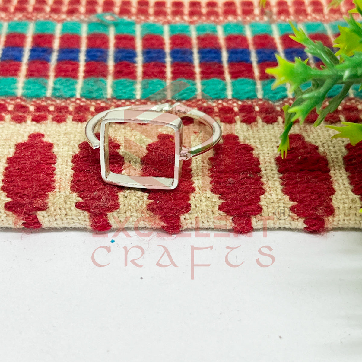 10x10mm Square Brass Finger Ring