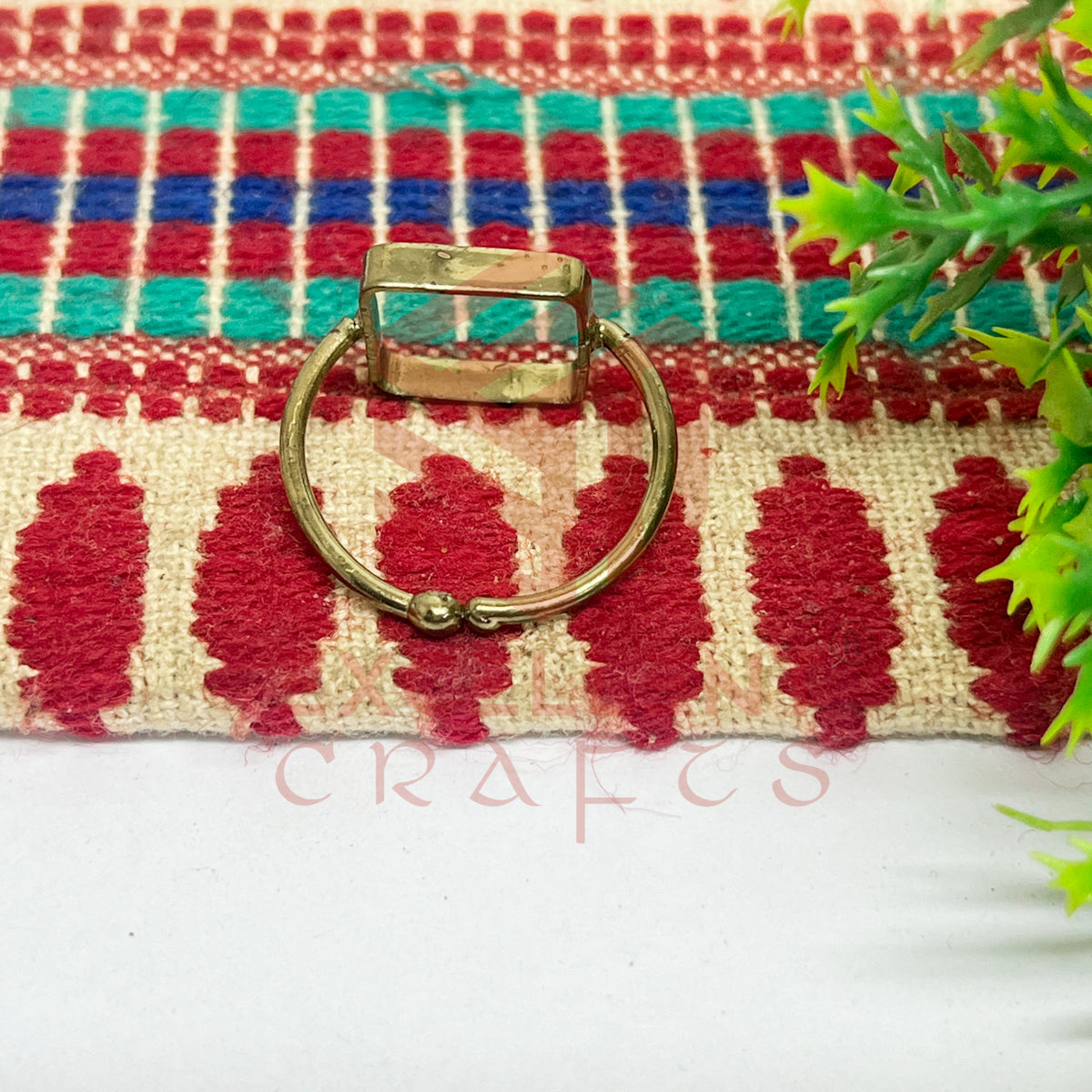 12x12mm Square Brass Finger Ring