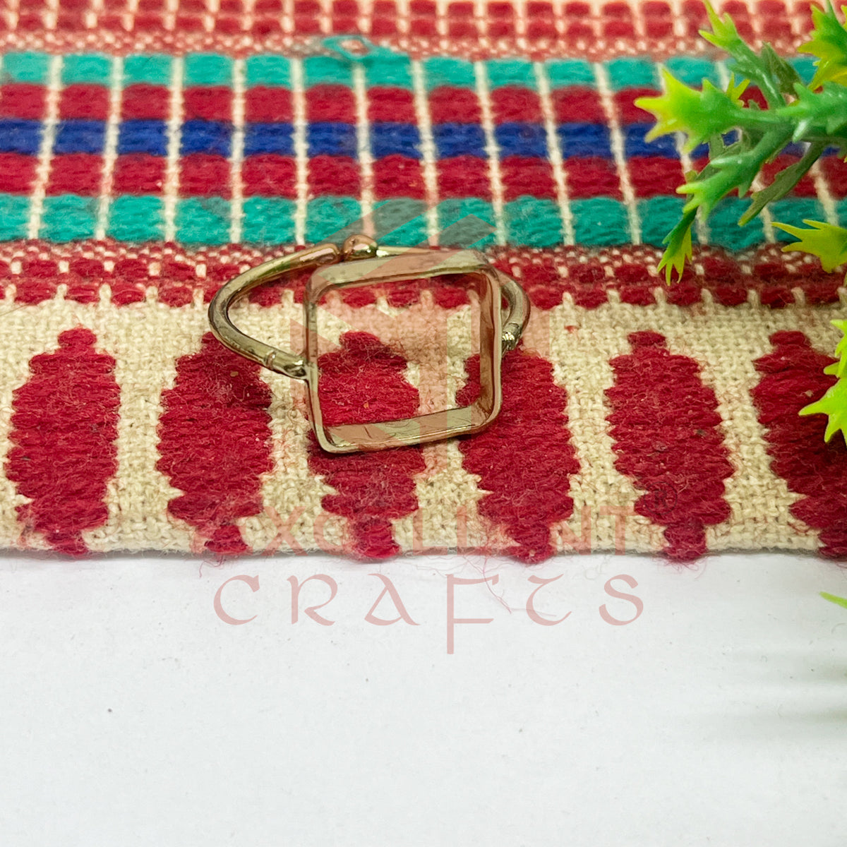 12x12mm Square Brass Finger Ring