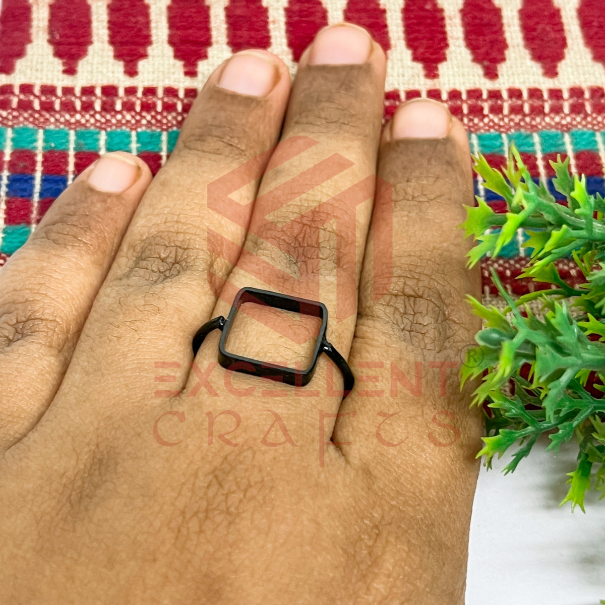 12x12mm Square Brass Finger Ring