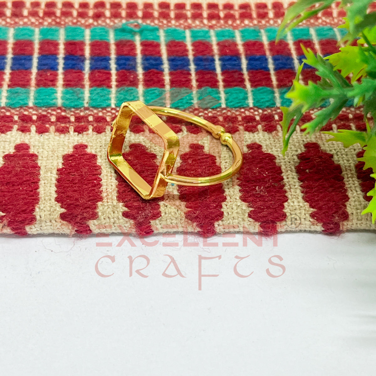 12x12mm Square Brass Finger Ring