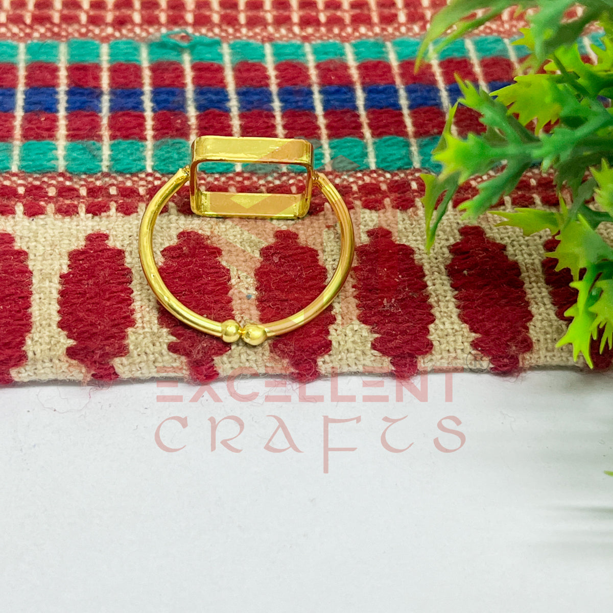 12x12mm Square Brass Finger Ring