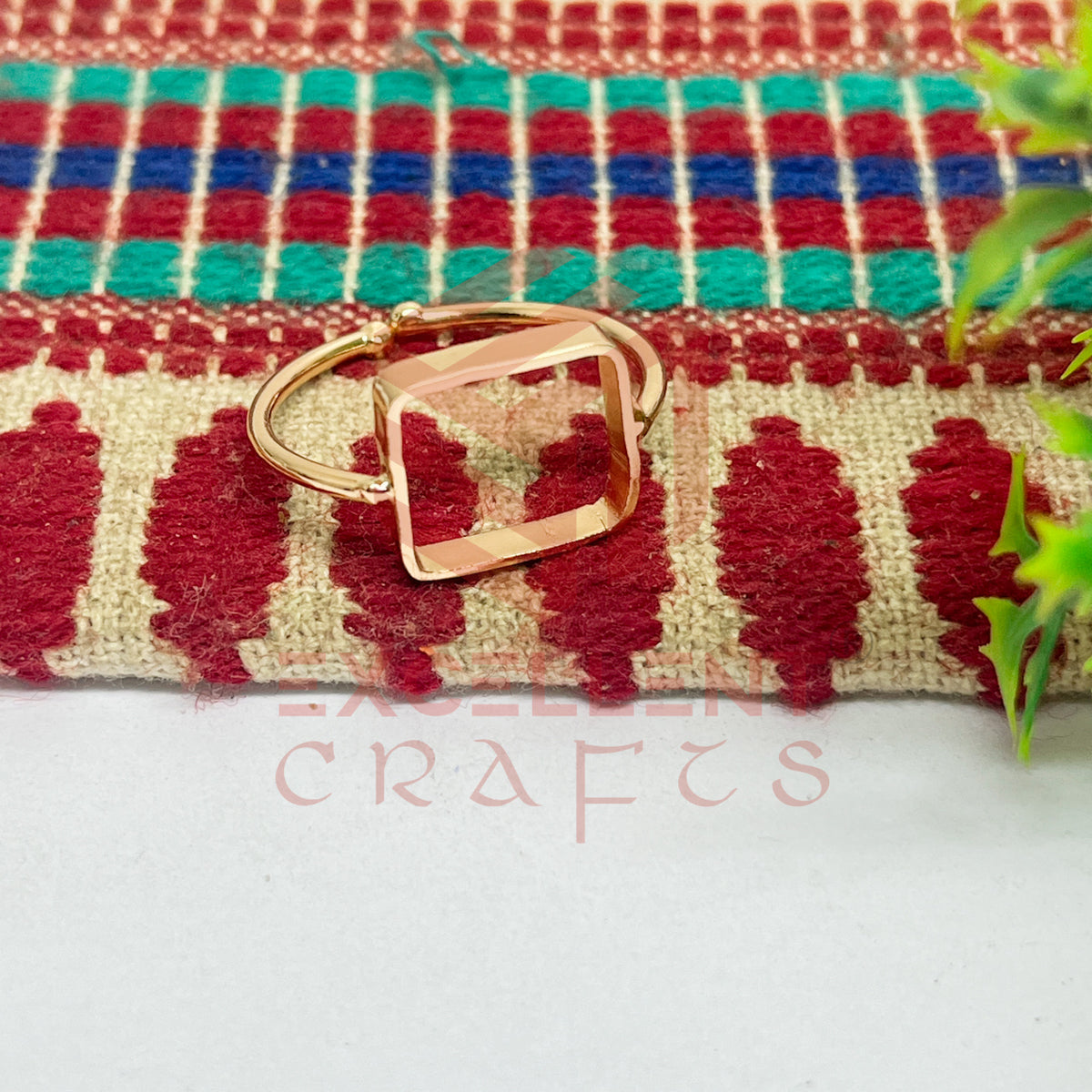 12x12mm Square Brass Finger Ring