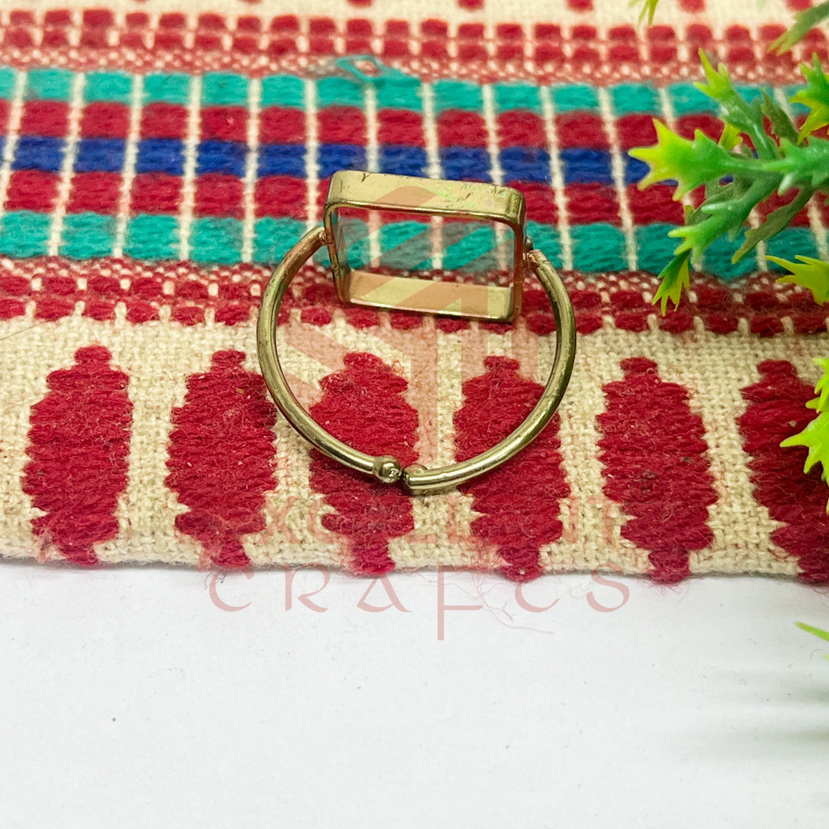 14x14mm Square Brass Finger Ring
