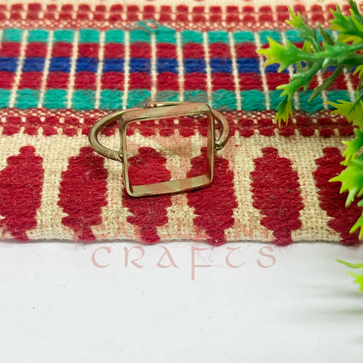 14x14mm Square Brass Finger Ring