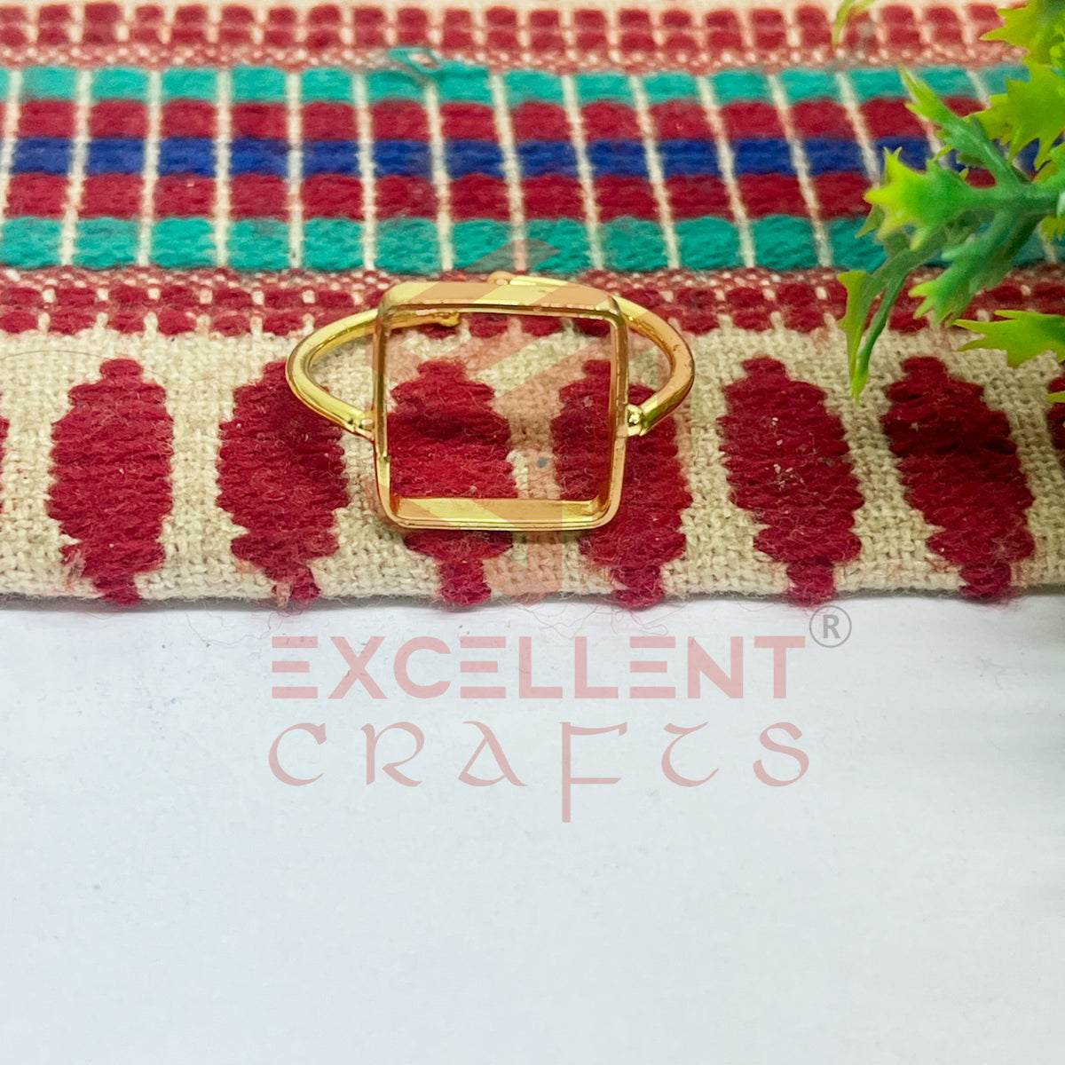 14x14mm Square Brass Finger Ring