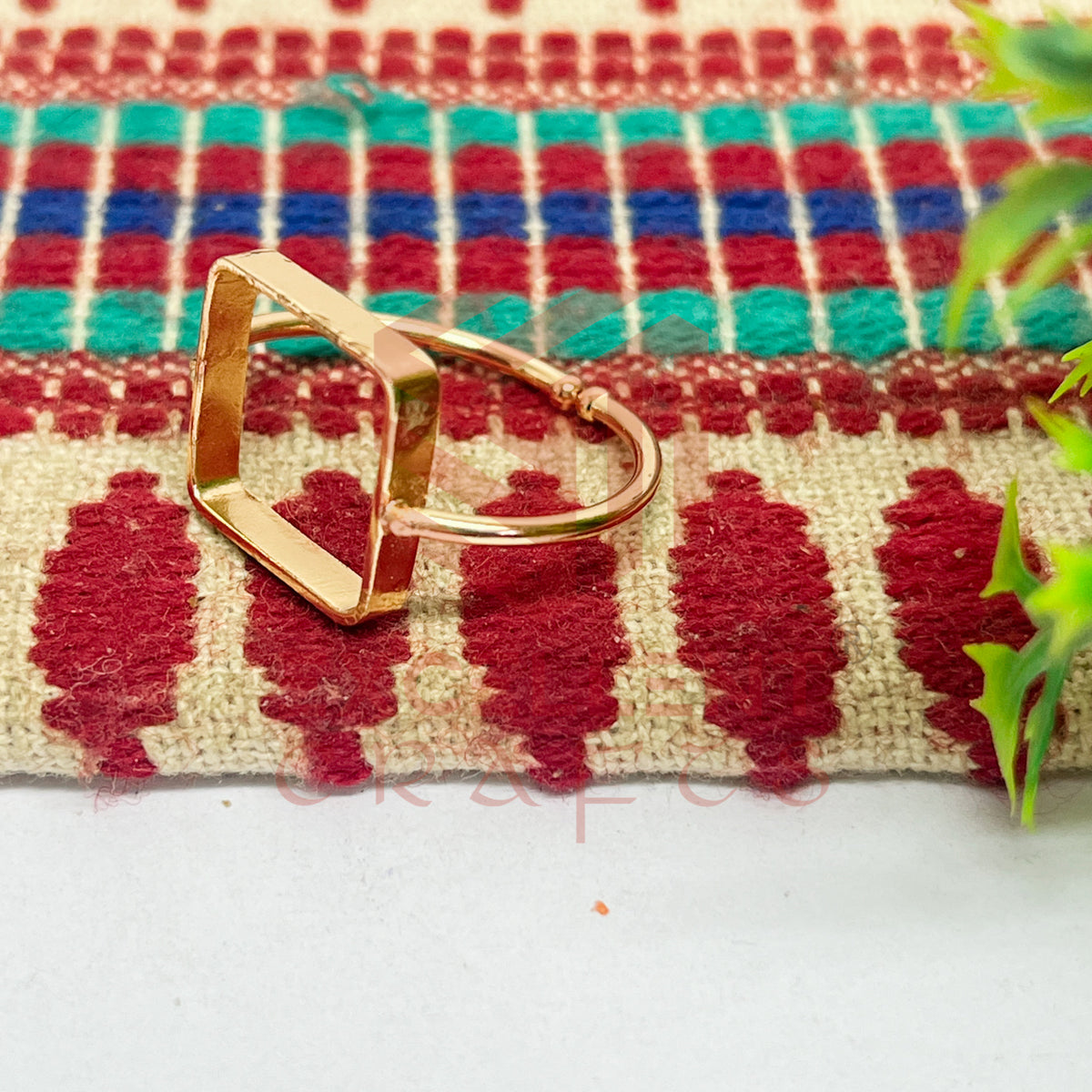14x14mm Square Brass Finger Ring