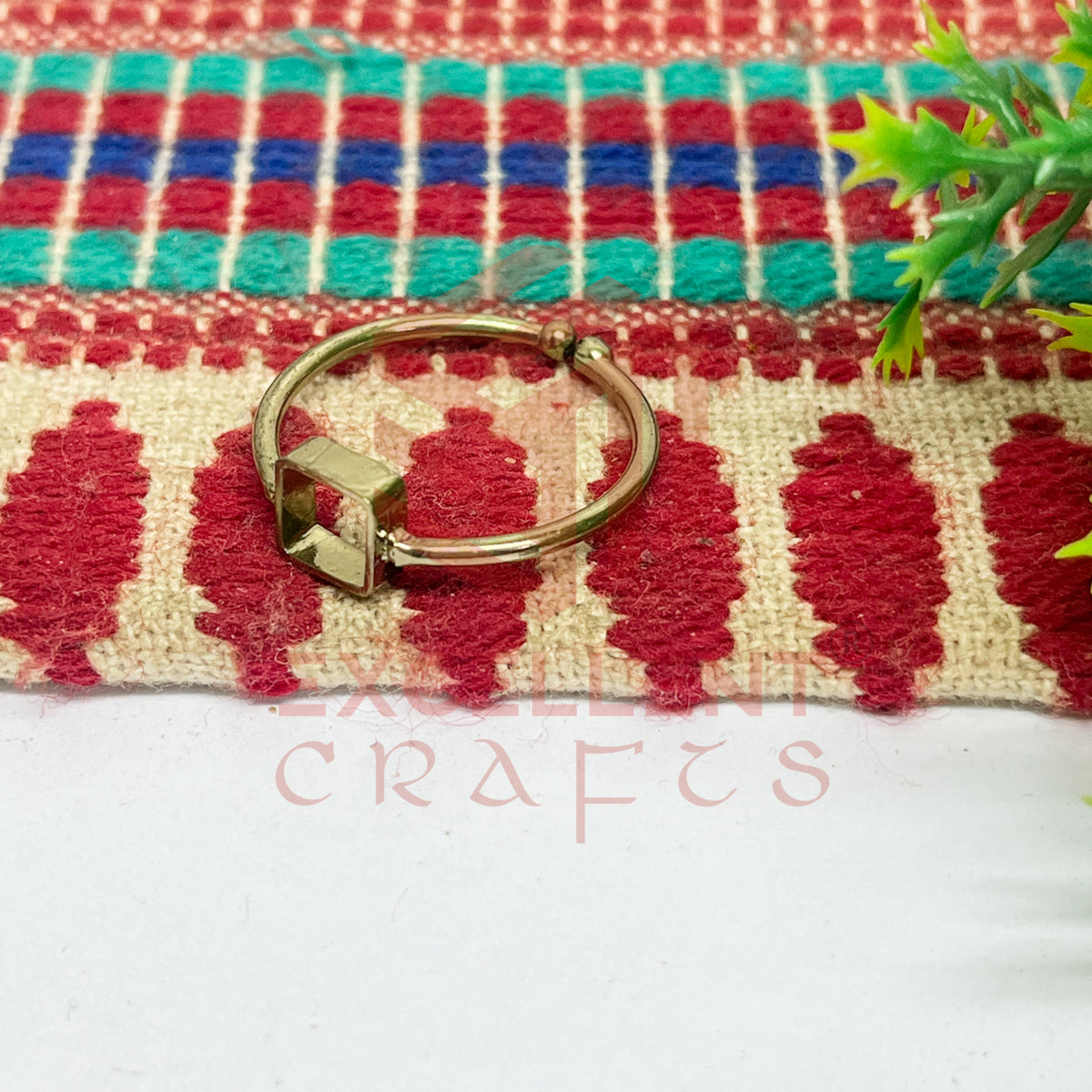 4x4mm Square Brass Finger Ring