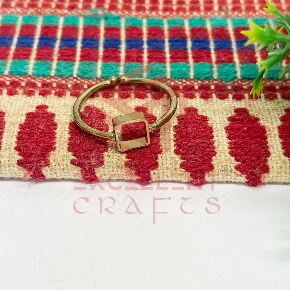 4x4mm Square Brass Finger Ring