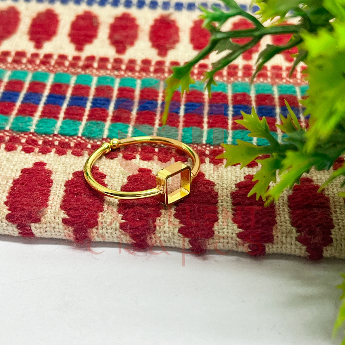 4x4mm Square Brass Finger Ring