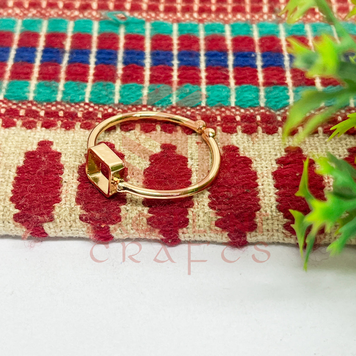 4x4mm Square Brass Finger Ring