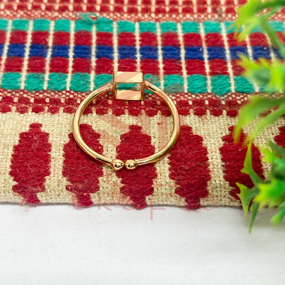 4x4mm Square Brass Finger Ring