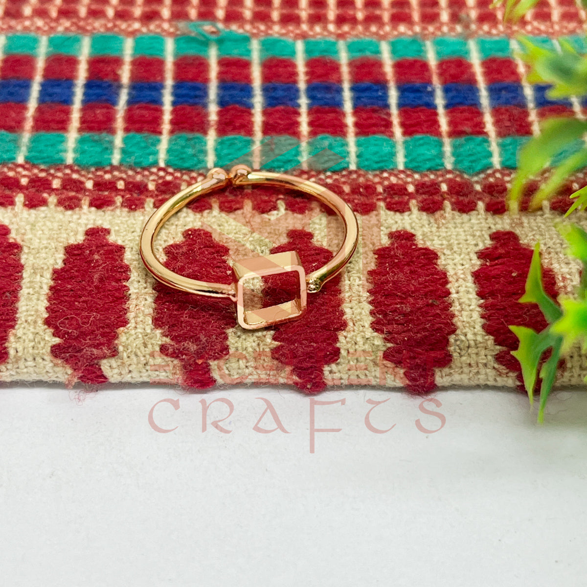 4x4mm Square Brass Finger Ring