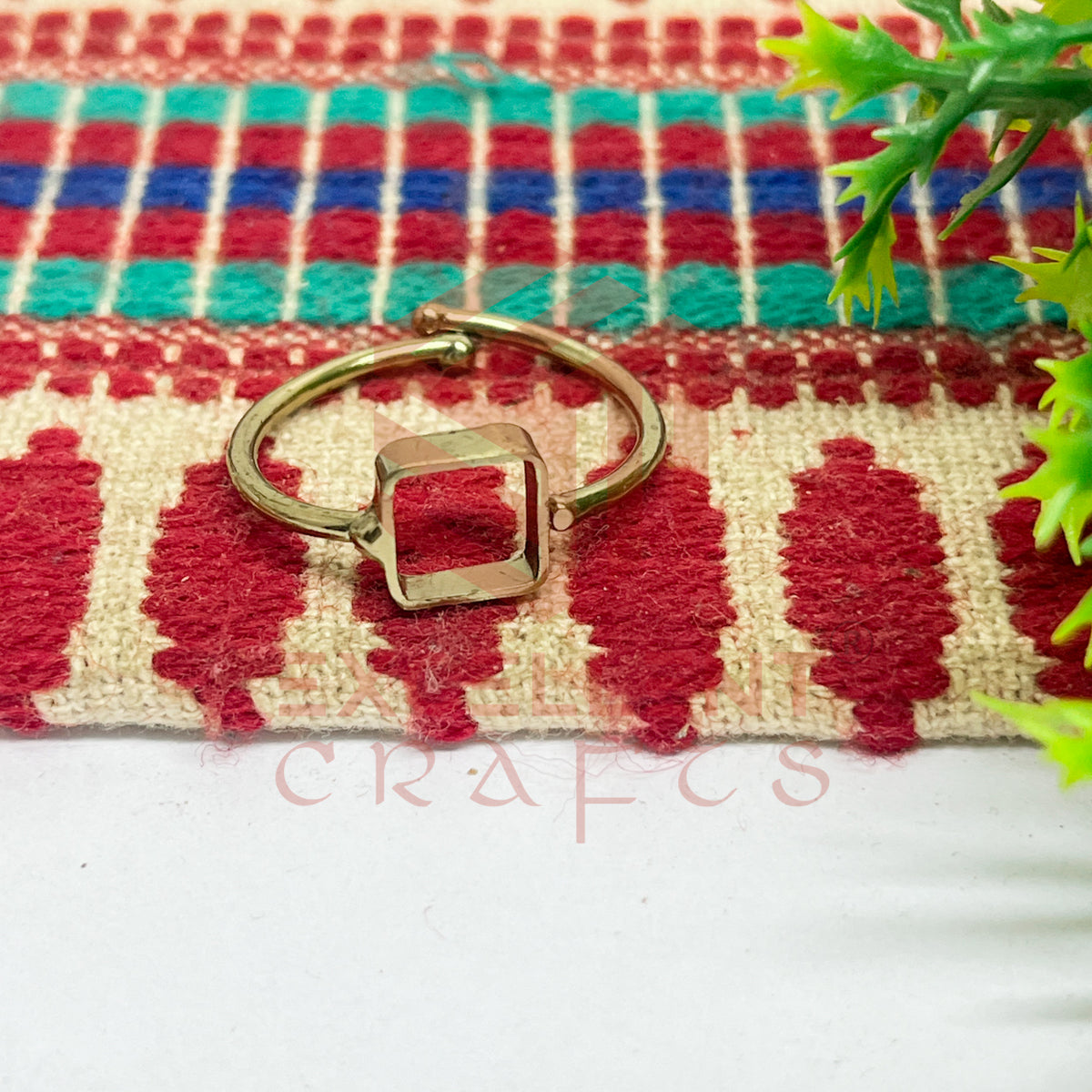 6x6mm Square Brass Finger Ring