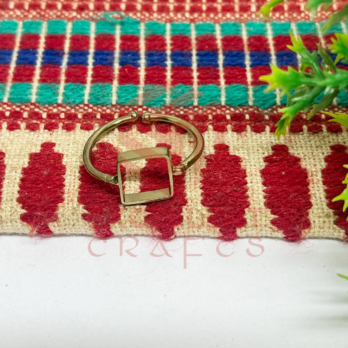 8x8mm Square Brass Finger Ring