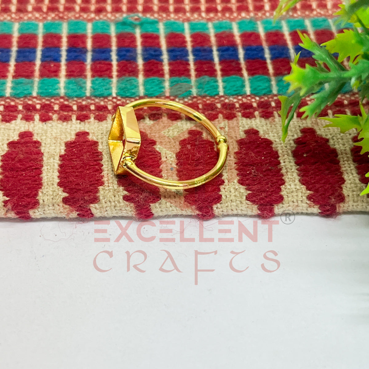 8x8mm Square Brass Finger Ring