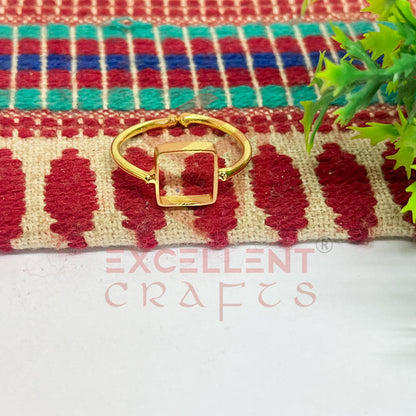 8x8mm Square Brass Finger Ring