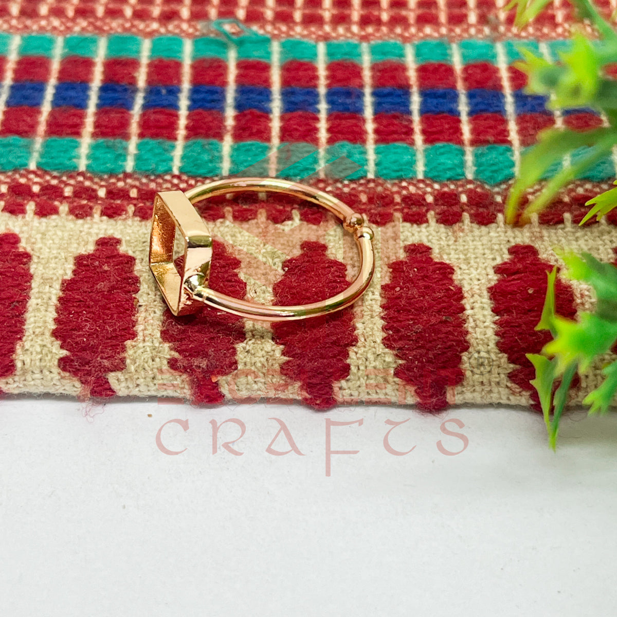 8x8mm Square Brass Finger Ring