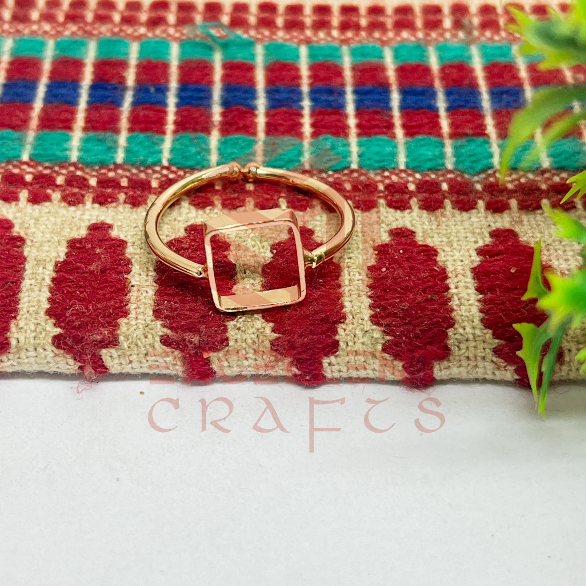 8x8mm Square Brass Finger Ring