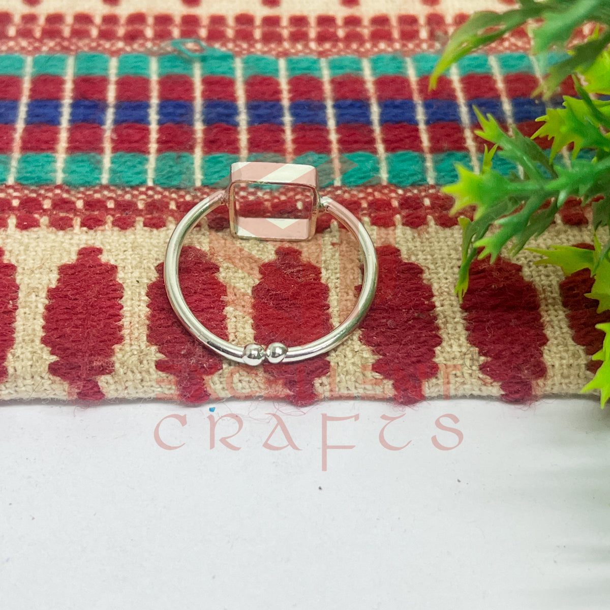 8x8mm Square Brass Finger Ring