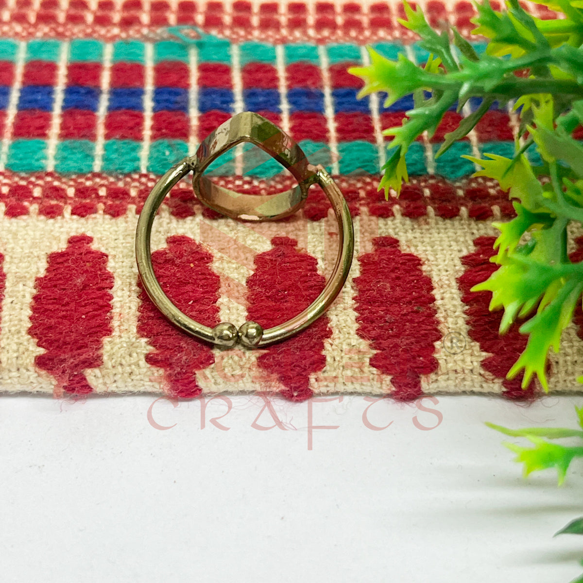 10x15mm Teardrop Brass Finger Ring